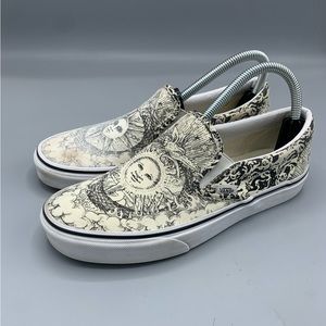 VANS Slip On Ouroboros Womens 8.5 Mens 7 Skate Sun Dragon sketch nature comfort